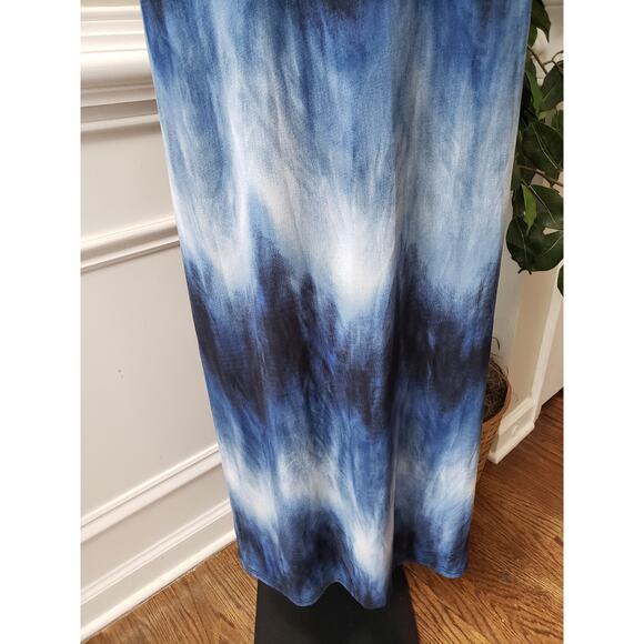 Snap Blue Sleeveless Sheath Maxi Dress - Picture 5 of 12